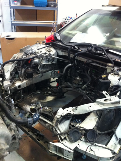 Motor removal from Acura RL